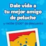 Cupón de $100 pesos de descuento en la compra de $600 en Build-a-bear