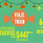 Promoción Viaje o Truco de Vivaaerobus: vuelos nacionales con 66% de descuento desde $447 pesos con el código BRUJA