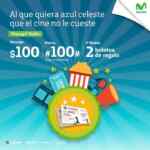 2 boletos al cine gratis recargando $100 en Movistar