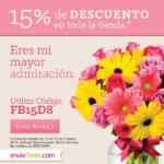 15% de descuento en enviaflores.com con el cupón FB15D8