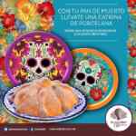 Compra pan de muerto en El Globo y llévate gratis una catrina de porcelana y un plato decorado