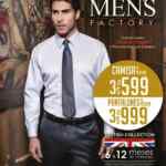 3 camisas por $599 y 3 pantalones de vestir por $999 en Mens Factory