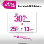 Venta especial Liverpool sábado 25 de octubre: Hasta 30% de descuento o hasta 25% de descuento y 13 meses sin intereses