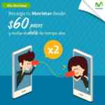 Hoy es Día Movistar todas las recargas de $60 o mas dan doble tiempo aire