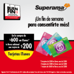 Ofertas en Superama El Buen Fin 2014: compra $600 en tarjetas iTunes y recibe otra más de $200