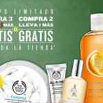 Compra 3 productos en Body Shop y lleva 3 más gratis ó compra 2 productos y lleva 1 gratis