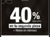40% de descuento en la compra de una segunda prenda en boutiques CLOE