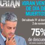 75% de descuento en todos los trajes en Kurian durante su gran venta del día de muertos