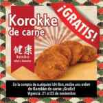 Orden de Korokke de carne gratis al comprar cualquier Ichi Ban en Teriyaki San sólo este fin de semana