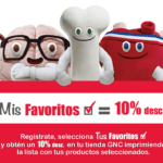 Lista de favoritos GNC 10% de descuento en los productos que elijas