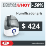 Humidificador gris a $424 (mitad de precio) en CV Directo sólo hoy