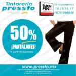 Ofertas en Tintorerías Pressto El Buen Fin 2014: 50% de descuento en servicio de tintorería de pantalones