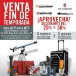 Venta de fin de Temporada Victorinox con descuentos del 20% al 50% en el WTC del 27 al 29 de Noviembre