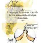 2x1 en copa y botella de vino blanco en restaurantes Saks