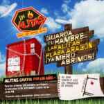 Alitas gratis por 1 año a los primeros 200 que lleguen a la apertura de Las Alitas Plaza Aragón mañana