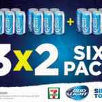 3x2 cervezas Bud Light en 7-Eleven (presentación six pack)