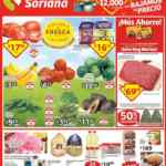 Folleto de ofertas frutas y verduras Soriana del 16 al 18 de diciembre tiene jitomate, mandarina, platano y aguacate