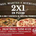 Pizzas al 2x1 de lunes a miércoles en Uno Pizzería & Grill