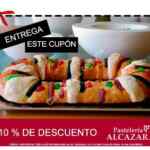 Cupón de 10% de descuento en roscas de reyes en Pastelería Alcazar
