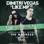 4x3 en boletos para el concierto de Dimitri Vegas & Like Mike con el cupón BARCEL