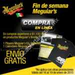 Fin de Semana Meguiars del 16 al 19 de enero: playera, calendario y envío gratis en compras de $1100 o más
