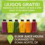 Sólo hoy 23 de enero jugos GRATIS en Elixir Juice House por apertura