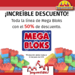 50% de descuento en todos los juguetes Mega Bloks en Juguetibici