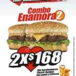 Combo Enamora2 en Carls Jr: 2 combos medianos con classic burger por $168