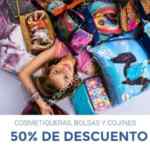 Cosmetiqueras, bolsas y cojines con 50% de descuento en Casasola