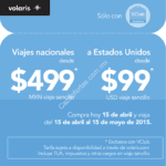 Viajes nacionales desde $499 pesos y a USA desde 99 USD en Volaris Vclub
