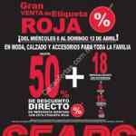 Venta etiqueta roja del 8 al 12 de abril con 50% de descuento directo + 18 MSI en Sears