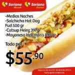 Medias Noches + Salchicha Fud de 50 gr, catsup y mayonesa por $55.90 en Soriana