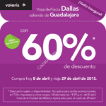 Recibe 60% de descuento en viaje a Dallas dede GDL en Volaris