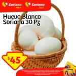 30 piezas de huevo blanco por sólo $45 pesos con tarjeta lealtad Soriana