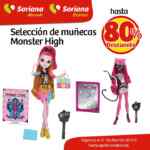 80% de descuento en selección de muñecas Monster High en Soriana Mercado y Express