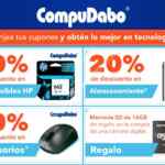 Cuponera Compudabo con 20% y 40% en diversos productos de la tienda