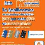 Promoción Chedraui Bancomer: $100 de bonificación por cada $500 de compra este 14 y 15 de abril