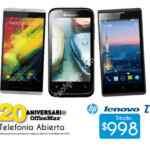 Promoción de 20 Aniversario de Office Max: Smartphones Lenovo, HP o ZTE desde $998