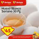 Llévate 30 piezas de Huevo Blanco por $45 pesos con tu tarjeta de Lealtad Soriana