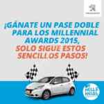 Boletos gratis para los MTV Millenial Awards 2015 (#MTVMiAw) si haces una prueba de manejo en Peugeot