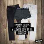 En Aéropostale 30% de descuento en el segundo pantalón, jeans o boxers y 50% en cinturones
