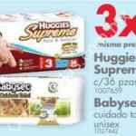 En Farmacias Benavides 3x2 en pañales Huggies Supreme y Babysec