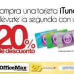 20% de descuento en la segunda tarjeta iTunes en Office Max