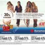 Promoción H&M Banamex: 30% de descuento en compras a partir de $1,200