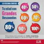 Promoción Día de las Madres opticas Lux: recibe de descuento tu edad en la compra de 2 lentes progresivos