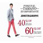 40% de descuento en tallas chicas y 60% de descuento en tallas grandes en Johnston & Murphy