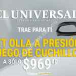 Promoción planilla El Universal: Olla a presión de 6 litros + set de cuchillos con base por $969