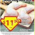 Oferta Soriana 19 de mayo tarjeta del Aprecio: pierna con muslo de pollo a $11.90 el kilo