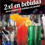 En Ginos 2x1 en bebidas con alcohol presentando la imagen