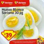 30 piezas de huevo blanco por $39 pesos en Soriana